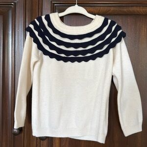 Jacadi navy and cream sweater 4T - wool cashmere blend